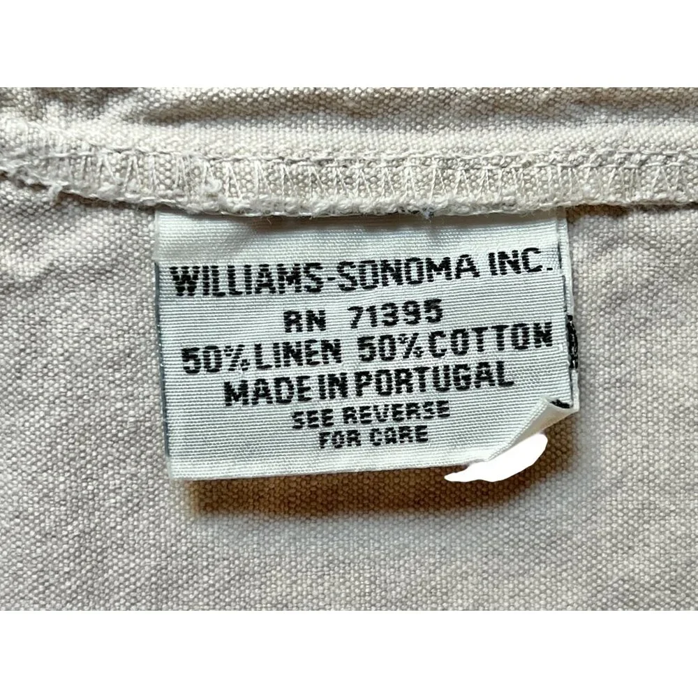 Williams Sonoma Tablecloth Beige Linen Cotton Blend 4.75